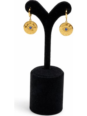 Pangu Altın Renk Çelik Nazar Göz Küpe