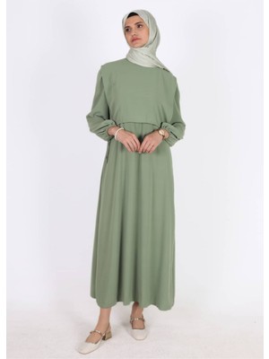 Mersha Collection Bağcıklı Emzirme Elbisesi Lohusalık Dönemi - Emzirme Kıyafeti