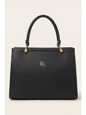 Gaia Rinaldi Kadın Siyah Çok Bölmeli Omuz Çantası, Ayarlanabilir Uzun Askılı, El Çantası