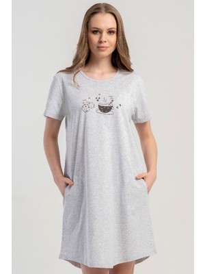 Vienetta Pamuklu Kadın Kısa Kol Gecelik, 512042