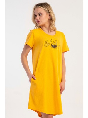 Vienetta Pamuklu Kadın Kısa Kol Gecelik, 512042