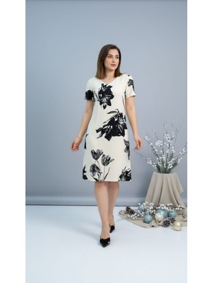 Libreprive Desenli Viskon Midi Elbise