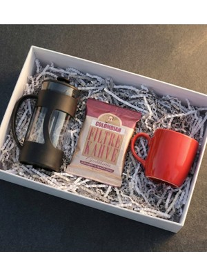 Kahve Severlere Özel Hediye Seti (French Press & Kupa & Taze Filtre Kahve)