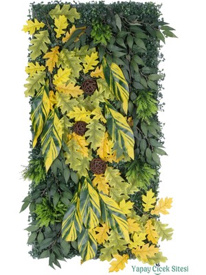 Yapay Çiçek Sitesi Yapay Bitkili Duvar Paneli 50X100 cm Model 6