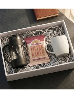 Kahve Severlere Özel Hediye Seti (French Press & Kupa & Taze Filtre Kahve)