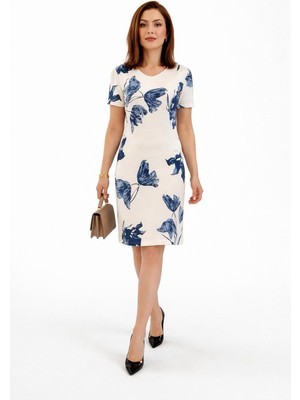 Libreprive Desenli Viskon Midi Elbise