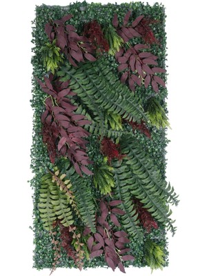 Yapay Çiçek Sitesi Yapay Bitkili Duvar Paneli 50X100 cm Model 3