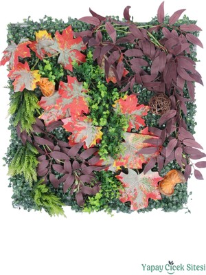 Yapay Çiçek Sitesi Yapay Bitkili Duvar Paneli 50X50 cm Model 2