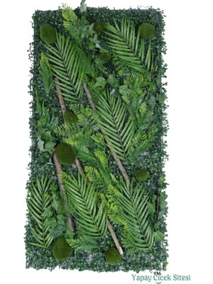 Yapay Çiçek Sitesi Yapay Bitkili Duvar Paneli 50X100 cm Model 1