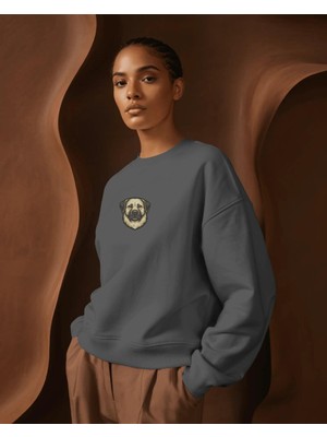 Muhtar Store Kangal Baskılı Kadın Sweatshirt – Minimal Anadolu Çoban Köpeği Tasarımlı Regular Fit