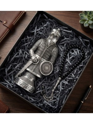 Ayetel Kürsi Işlemeli Gümüş Zırh Biblo & Tesbih Hediye Seti