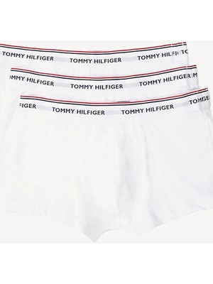 Tommy Jeans Erkek Beli Lastikli Kısa Boy Logolu Dokuma Kumaş Beyaz Boxer 1U87903841-100