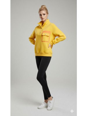 Pamuk Sweatshirt Şardonlu 3 Iplik Çıtçıtlı