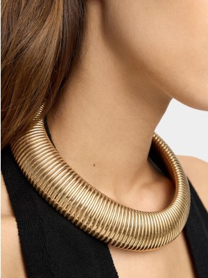 Parfois Tüp Şeklinde Çizgili Kolye