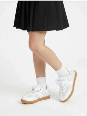 Benitto Kids Kız Çocuk Cırtlı Fiyonklu ve Simli Spor Ayakkabı BNT192