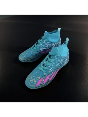 Sportaç Erkek Neon Renkli Çoraplı Bağcıklı Halısaha Ayakkabısı Krampon