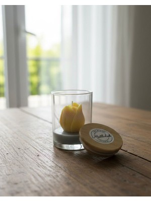 Liondes Candles Cam Kavanoz Içinde Lale Figürlü Dekoratif Mum