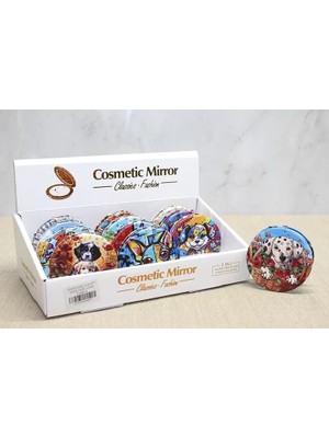 Akıllı Durak Sevimli Köpek Tasarımıyla Taş Işlemeli Ince El Aynası Yuvarlak