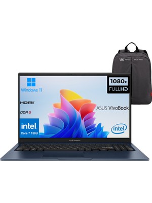 Asus Vivobook 15 X1504VA-BQ5456 P1 Intel Core 7 150U 8gb Ram 512GB SSD 15.6'' WIN11 Taşınabilir Bilgisayar (Çanta Hediyeli)