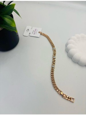Jewerly Crstyal Link Bileklik Gold