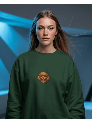 Muhtar Store Toy Poodle Baskılı Kadın Sweatshirt – Minimal Sevimli Tasarım Regular Fit