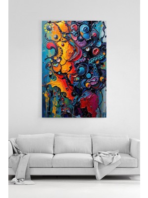 HonataDizayn Soyut Renkli Modern Sanat Tasarımlı Dekoratif Duvar Kanvas Tablo