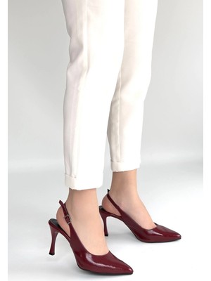 SHC4200 Uster Bordo Rugan Topuklu Ayakkabı