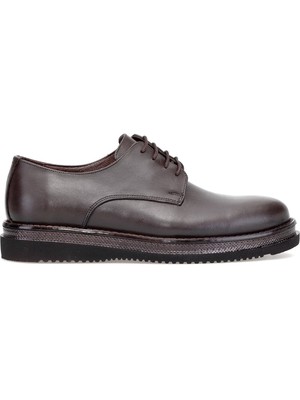 Ayakkabı Fuarı Elit HSY06 Erkek Hakiki Deri Klasik Ayakkabı Kahverengi