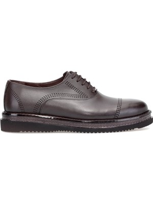 Ayakkabı Fuarı Elit HSY05 Erkek Hakiki Deri Klasik Ayakkabı Kahverengi