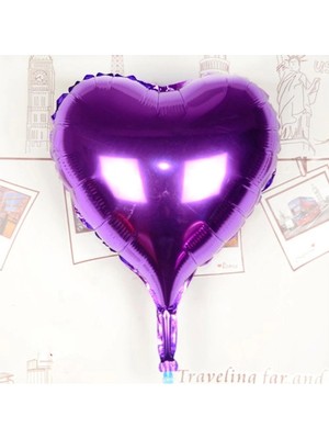 Herşeytrend Kalp Uçan Balon Folyo Mor 80 cm 32 Inç