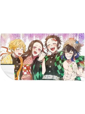 AGM Japon Anime Demon Slayer Moda Kamp Havluları, Hızlı Kuruyan Süper Emici Yumuşak ,demon Slayer Anime Havlusu, Demon Slayer Duvar Havlu Halısı