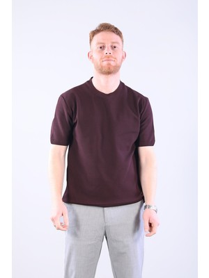 Mckanzie 10023 Bisiklet Yaka Petek Örgü Triko T-shirt