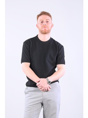 Mckanzie 10023 Bisiklet Yaka Petek Örgü Triko T-shirt