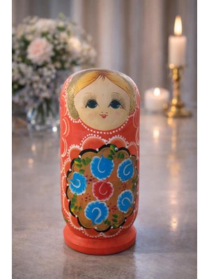 Otantik Matruşka Ahşap Takı Kutusu 26X12 cm – Dekoratif Etnik Takı Saklama & Salon Masa Üstü Obje 26 cm