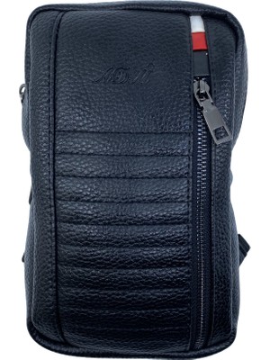 Elit Suni Deri Evrak Çantası Siyah