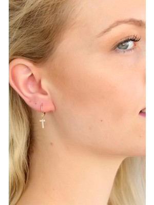 SHC4200 Mey Ithalat® T Harf Bayan Küpe