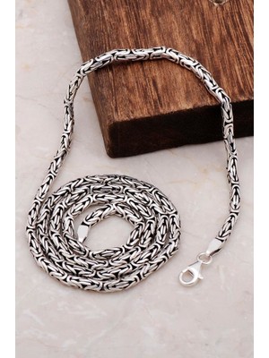 Sümer Telkari Kral Zincir Elişi 2 Mm 60 Cm 925 Ayar Gümüş Erkek Zincir Kolye 6700