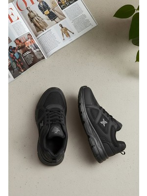 Ayakkabı Fuarı Elit ASPRT251 Erkek Klasik Sneaker Siyah - Füme