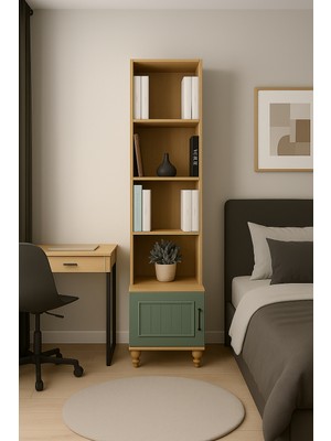 Arion Gülsün Çocuk Odası Kitaplık ve Komodin Seti | Birinci Sınıf Mdf | Rehau Kaplama | Ağaç Ayaklı