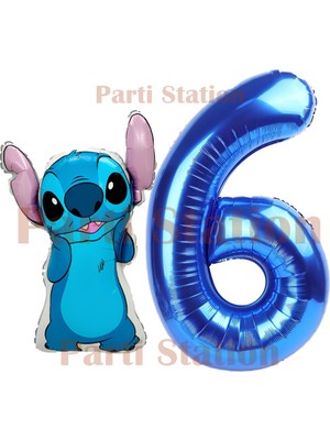 Parti Station Lilo Stitch Balon Konsept 6 Yaş Doğum Günü Balon Seti
