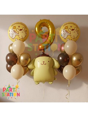 Parti Station Kuromi Pompompurin 9 Yaş Temalı Doğum Günü Parti Balon Seti 19 Parça