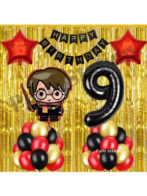 Parti Station Harry Potter Konsept 9 Yaş Doğum Günü Balon Set Harry Potter Tema Parti