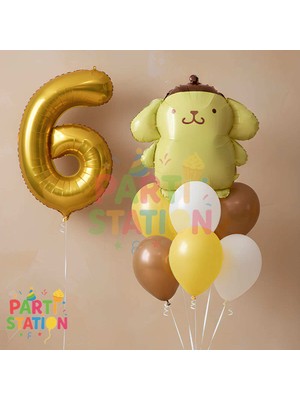 Parti Station Kuromi Pompompurin 6 Yaş Konsept Doğum Günü Partisi Balon Seti