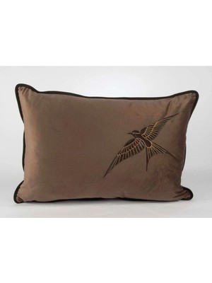 Mikasa Moor Isla Kahverengi Kadife Tek Kuş 40X60 Yastık