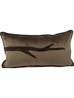 Mikasa Moor Isla Kahverengi Kadife Tek Dal 35X65 Yastık