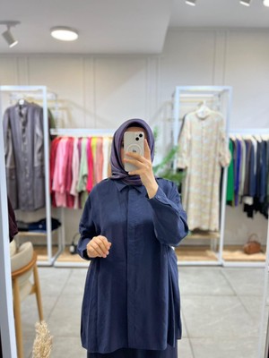 Nuss 3001 Oversize Düğmeli Gömlek Navy