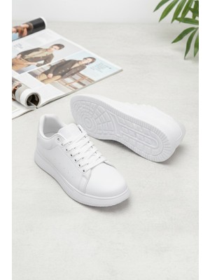 Cap 2044 Erkek Klasik Sneaker Beyaz