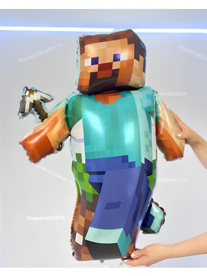Parti Station Minecraft Steve Folyo Balon 70 cm