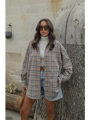 Havoş Vizon Ekose Desenli Oduncu Gömlek