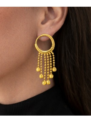 Kızılay Kuyumcusu 14 Ayar Dorikalı Halka Küpe 2.54GR UME0139